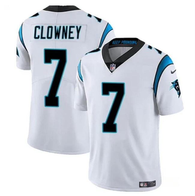 Men's Carolina Panthers #7 Jadeveon Clowney White Vapor Limited Stitched Football Jersey Men's Carolina Panthers #7 Jadeveon Clowney White Vapor Limited Stitched Football Jersey