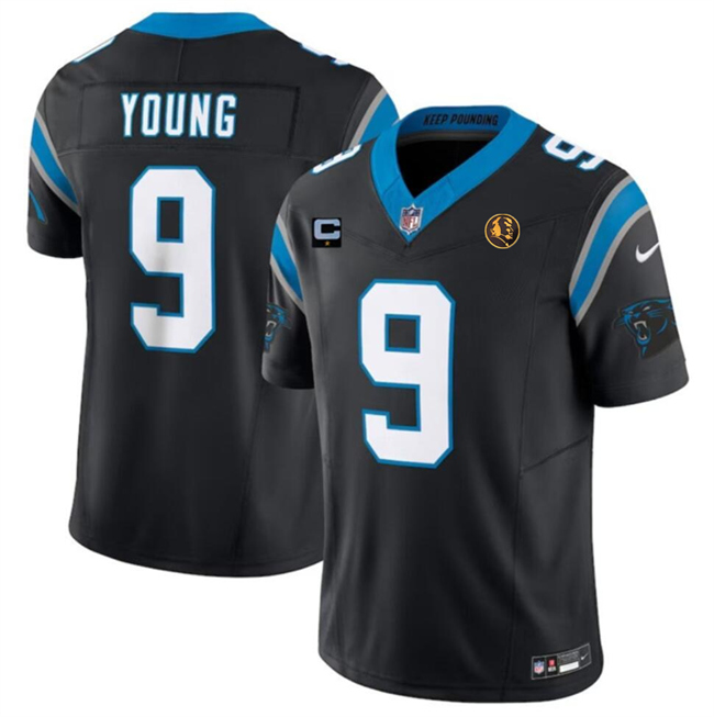 Men's Carolina Panthers #9 Bryce Young Black 2023 F.U.S.E. With 1-Star C Patch And John Madden Patch Vapor Limited Stitched Football Jersey Men's Carolina Panthers #9 Bryce Young Black 2023 F.U.S.E. With 1-Star C Patch And John Madden Patch Vapor Limited Stitched Football Jersey