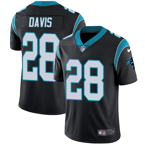 Nike Panthers #28 Mike Davis Black Team Color Men's Stitched NFL Vapor Untouchable Limited Jersey Nike Panthers #28 Mike Davis Black Team Color Men's Stitched NFL Vapor Untouchable Limited Jersey