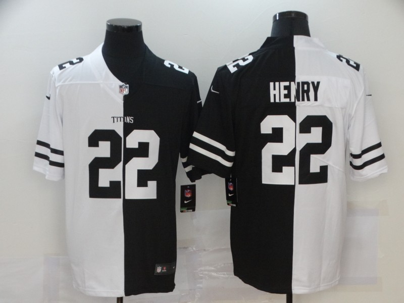 Nike Titans 22 Derrick Henry Black And White Split Vapor Untouchable Limited Jersey Nike Titans 22 Derrick Henry Black And White Split Vapor Untouchable Limited Jersey