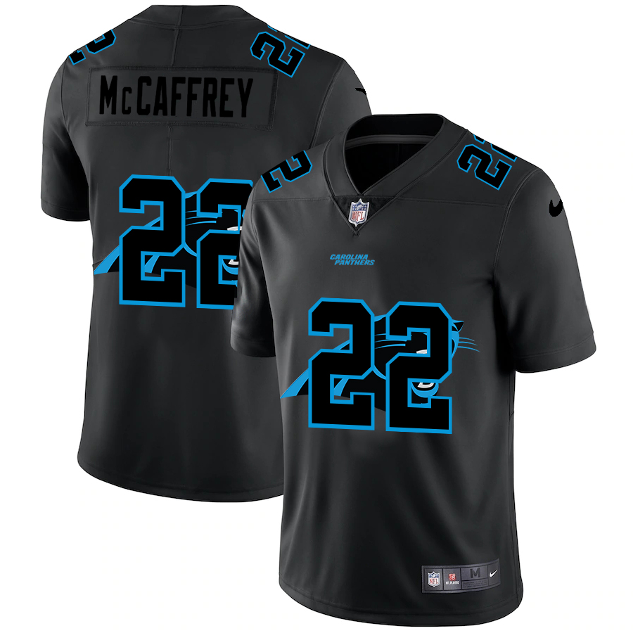 Carolina Panthers #22 Christian McCaffrey Men's Nike Team Logo Dual Overlap Limited NFL Jersey Black Carolina Panthers #22 Christian McCaffrey Men's Nike Team Logo Dual Overlap Limited NFL Jersey Black