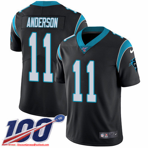 Nike Panthers #11 Robby Anderson Black Team Color Men's Stitched NFL 100th Season Vapor Untouchable Limited Jersey Nike Panthers #11 Robby Anderson Black Team Color Men's Stitched NFL 100th Season Vapor Untouchable Limited Jersey