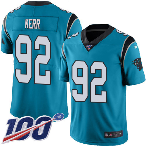 Nike Panthers #92 Zach Kerr Blue Alternate Men's Stitched NFL 100th Season Vapor Untouchable Limited Jersey Nike Panthers #92 Zach Kerr Blue Alternate Men's Stitched NFL 100th Season Vapor Untouchable Limited Jersey