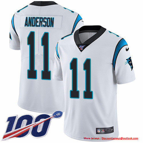 Nike Panthers #11 Robby Anderson White Men's Stitched NFL 100th Season Vapor Untouchable Limited Jersey Nike Panthers #11 Robby Anderson White Men's Stitched NFL 100th Season Vapor Untouchable Limited Jersey