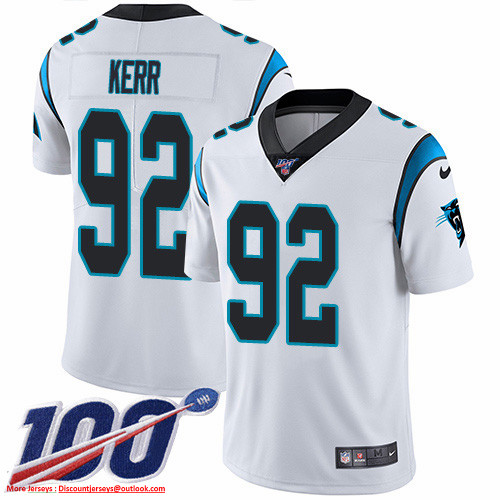 Nike Panthers #92 Zach Kerr White Men's Stitched NFL 100th Season Vapor Untouchable Limited Jersey Nike Panthers #92 Zach Kerr White Men's Stitched NFL 100th Season Vapor Untouchable Limited Jersey