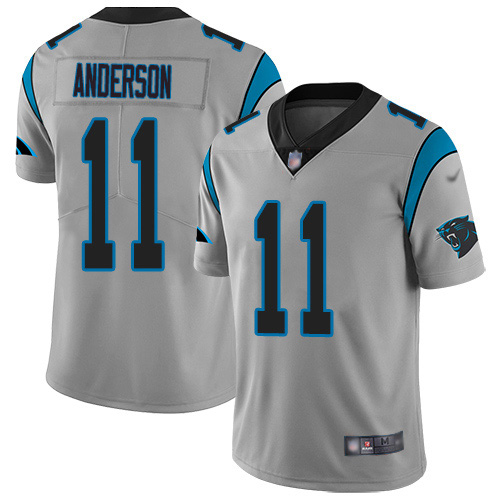 Nike Panthers #11 Robby Anderson Silver Men's Stitched NFL Limited Inverted Legend Jersey Nike Panthers #11 Robby Anderson Silver Men's Stitched NFL Limited Inverted Legend Jersey