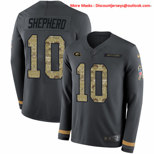 Nike Packers #10 Darrius Shepherd Anthracite Salute to Service Men's Stitched NFL Limited Therma Long Sleeve Jersey Nike Packers #10 Darrius Shepherd Anthracite Salute to Service Men's Stitched NFL Limited Therma Long Sleeve Jersey
