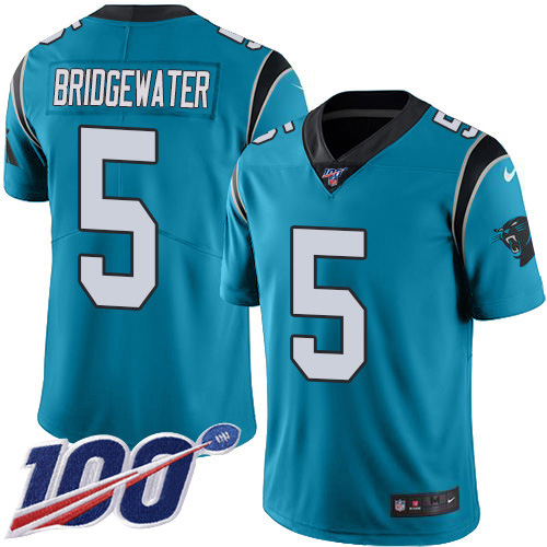 Nike Panthers #5 Teddy Bridgewater Blue Alternate Men's Stitched NFL 100th Season Vapor Untouchable Limited Jersey Nike Panthers #5 Teddy Bridgewater Blue Alternate Men's Stitched NFL 100th Season Vapor Untouchable Limited Jersey