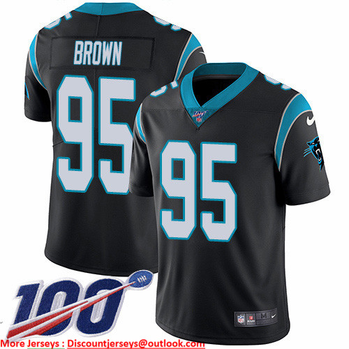 Nike Panthers #95 Derrick Brown Black Team Color Men's Stitched NFL 100th Season Vapor Untouchable Limited Jersey Nike Panthers #95 Derrick Brown Black Team Color Men's Stitched NFL 100th Season Vapor Untouchable Limited Jersey