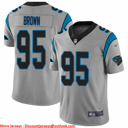 Nike Panthers #95 Derrick Brown Silver Men's Stitched NFL Limited Inverted Legend Jersey Nike Panthers #95 Derrick Brown Silver Men's Stitched NFL Limited Inverted Legend Jersey