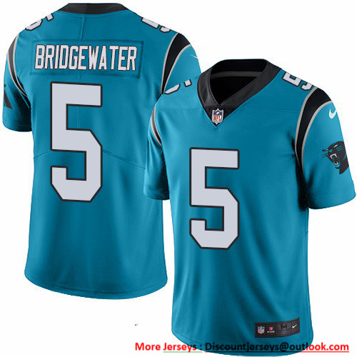 Nike Panthers #5 Teddy Bridgewater Blue Men's Stitched NFL Limited Rush Jersey