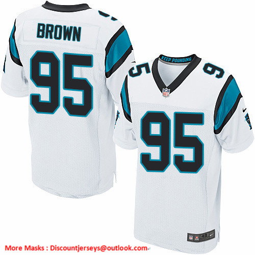 Nike Panthers #95 Derrick Brown White Men's Stitched NFL New Elite Jersey Nike Panthers #95 Derrick Brown White Men's Stitched NFL New Elite Jersey
