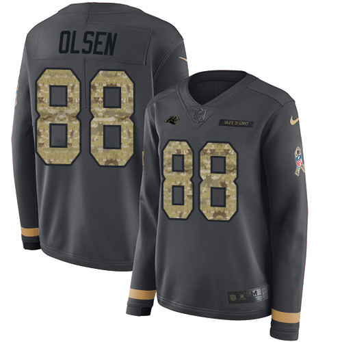 Nike Panthers #88 Greg Olsen Anthracite Salute to Service Nike Panthers #88 Greg Olsen Anthracite Salute to Service