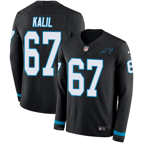 Nike Panthers #67 Ryan Kalil Black Team Color Men's Stitched NFL Limited Therma Long Sleeve Jersey Nike Panthers #67 Ryan Kalil Black Team Color Men's Stitched NFL Limited Therma Long Sleeve Jersey