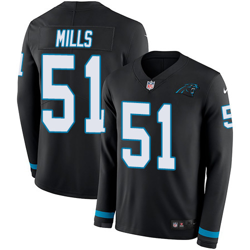 Nike Panthers #51 Sam Mills Black Team Color Men's Stitched NFL Limited Therma Long Sleeve Jersey Nike Panthers #51 Sam Mills Black Team Color Men's Stitched NFL Limited Therma Long Sleeve Jersey