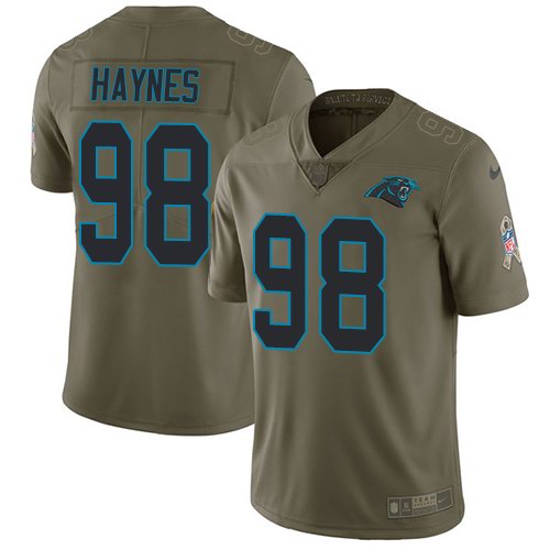 Nike Panthers 98 Marquis Haynes Olive Salute To Service Limited Jersey Nike Panthers 98 Marquis Haynes Olive Salute To Service Limited Jersey