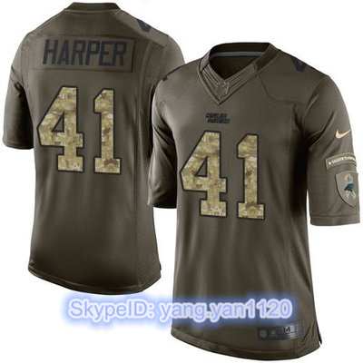 Nike Panthers #41 Roman Harper Green Men's Stitched NFL Limited Salute to Service Jersey Nike Panthers #41 Roman Harper Green Men's Stitched NFL Limited Salute to Service Jersey