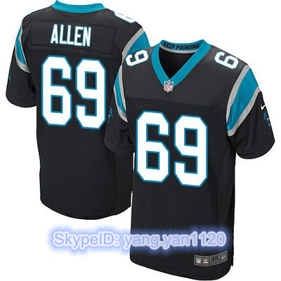 Nike Panthers #69 Jared Allen Black Team Color Men's Stitched NFL Elite Jersey