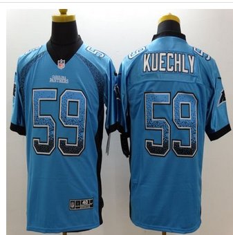 New Carolina Panthers #59 Luke Kuechly Blue Alternate Men's Stitched NFL Elite Drift Fashion Jersey