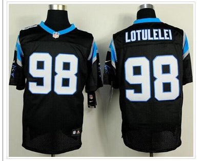 NEW Carolina Panthers #98 Star Lotulelei Black Team Color NFL Elite Jersey