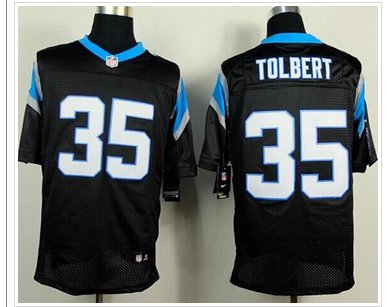 NEW Carolina Panthers #35 Mike Tolbert Black Team Color NFL Elite Jersey