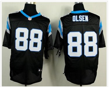 NEW Carolina Panthers #88 Greg Olsen Black Team Color NFL Elite Jersey