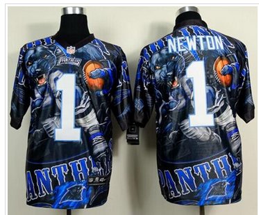 NEW Carolina Panthers #1 Cam Newton Team Color NFL Elite Fanatical Version Jersey