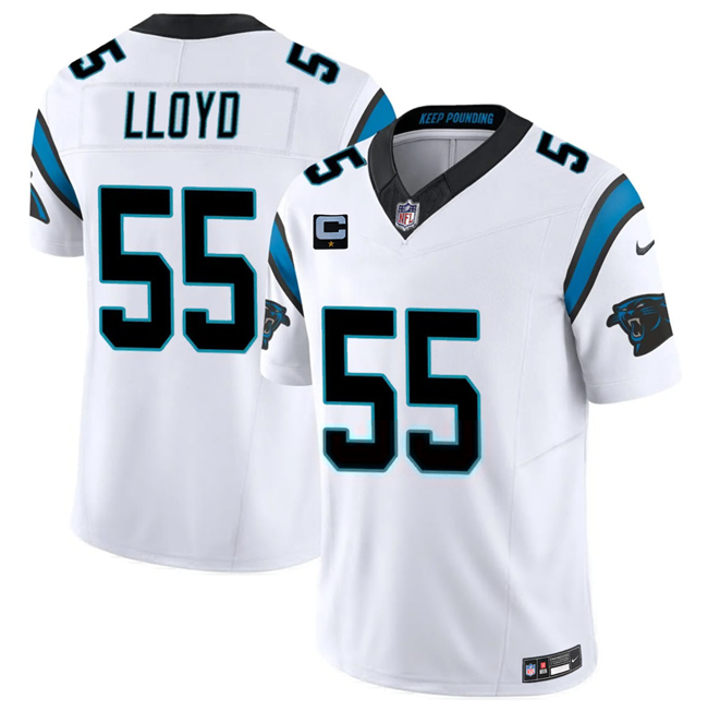 Men's Carolina Panthers #55 Devin Lloyd White 2026 F.U.S.E. 1-Star C Patch Vapor Limited Stitched Football Jersey Men's Carolina Panthers #55 Devin Lloyd White 2026 F.U.S.E. 1-Star C Patch Vapor Limited Stitched Football Jersey