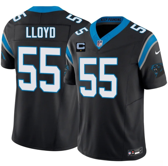 Men's Carolina Panthers #55 Devin Lloyd Black 2026 F.U.S.E. 1-Star C Patch Vapor Limited Stitched Football Jersey Men's Carolina Panthers #55 Devin Lloyd Black 2026 F.U.S.E. 1-Star C Patch Vapor Limited Stitched Football Jersey