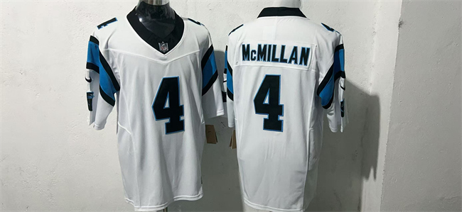 Men's Carolina Panthers #4 Tetairoa McMillan White F.U.S.E. Vapor Limited Stitched Football Jersey