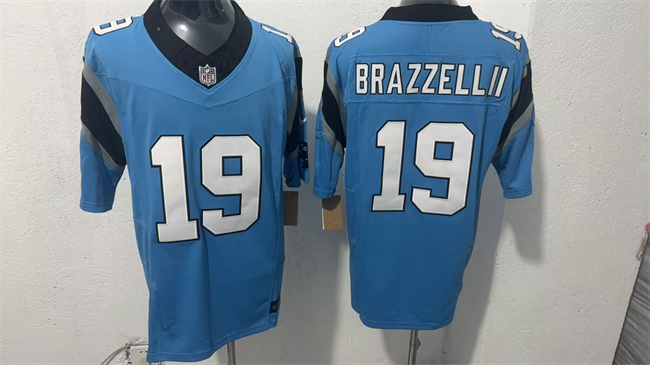 Men's Carolina Panthers #19 Chris Brazzell II Blue F.U.S.E. Vapor Limited Stitched Football Jersey Men's Carolina Panthers #19 Chris Brazzell II Blue F.U.S.E. Vapor Limited Stitched Football Jersey