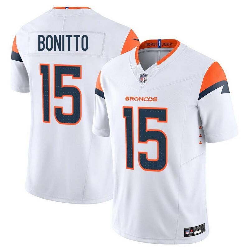 Men's Denver Broncos #15 Nik Bonitto White F.U.S.E. Vapor Limited Stitched Football Jersey Men's Denver Broncos #15 Nik Bonitto White F.U.S.E. Vapor Limited Stitched Football Jersey