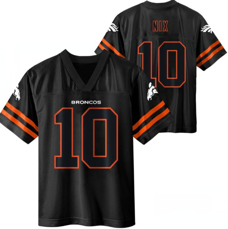 Men's Denver Broncos #10 Bo Nix Black Short-Sleeve Stitched Football Jersey Men's Denver Broncos #10 Bo Nix Black Short-Sleeve Stitched Football Jersey