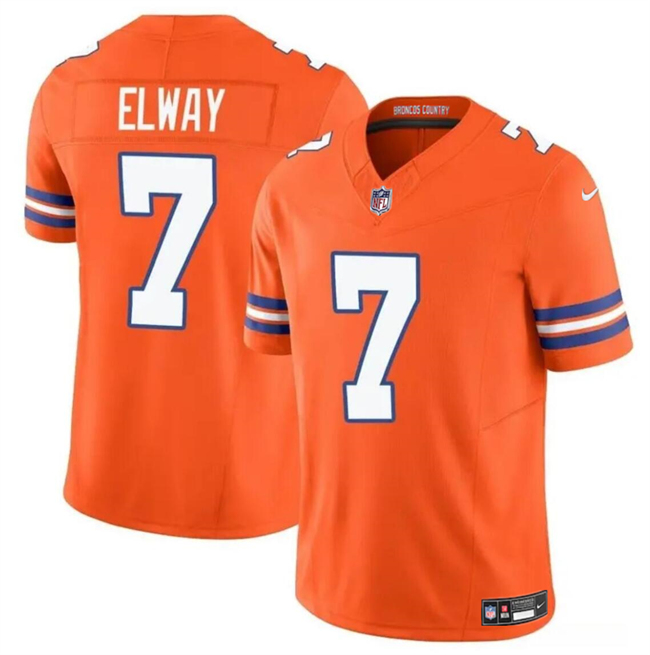 Men's Denver Broncos #7 John Elway Orange F.U.S.E. Mile High Collection 1977 Throwback Vapor Limited Stitched Football Jersey Men's Denver Broncos #7 John Elway Orange F.U.S.E. Mile High Collection 1977 Throwback Vapor Limited Stitched Football Jersey