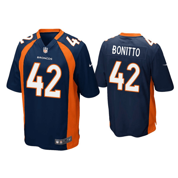 Men's Denver Broncos #42 Nik Bonitto Navy Game Stitched Jersey Men's Denver Broncos #42 Nik Bonitto Navy Game Stitched Jersey