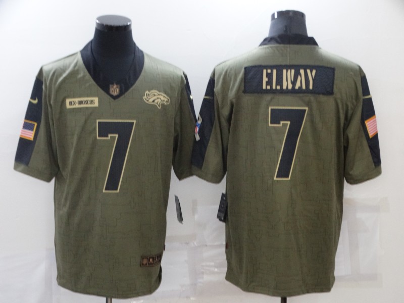 Men's Denver Broncos #7 John Elway Nike Olive 2021 Salute To Service Retired Player Limited Jersey Men's Denver Broncos #7 John Elway Nike Olive 2021 Salute To Service Retired Player Limited Jersey