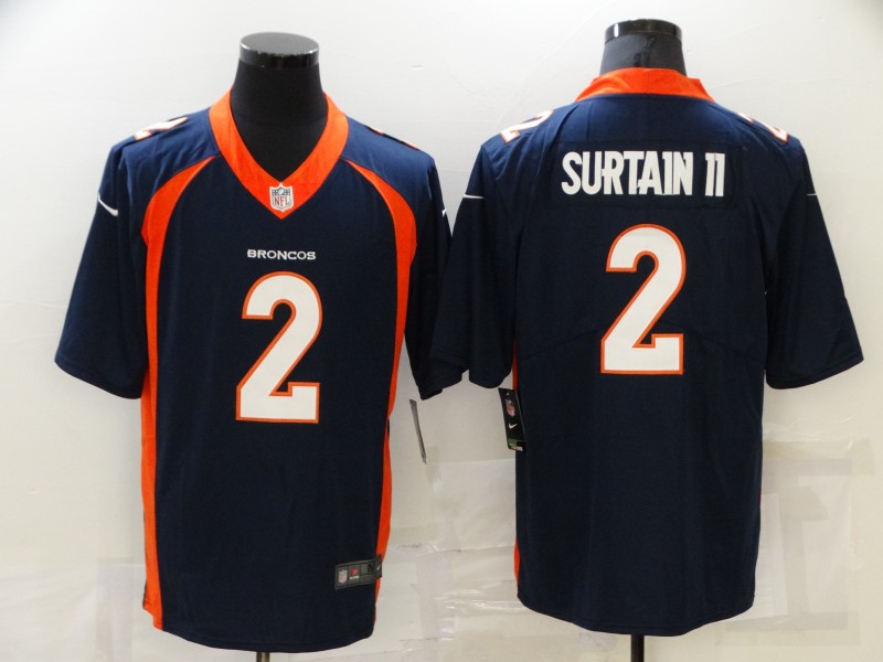 Nike Broncos 2 Patrick Surtain II Navy 2021 Draft Vapor Limited Jersey Nike Broncos 2 Patrick Surtain II Navy 2021 Draft Vapor Limited Jersey