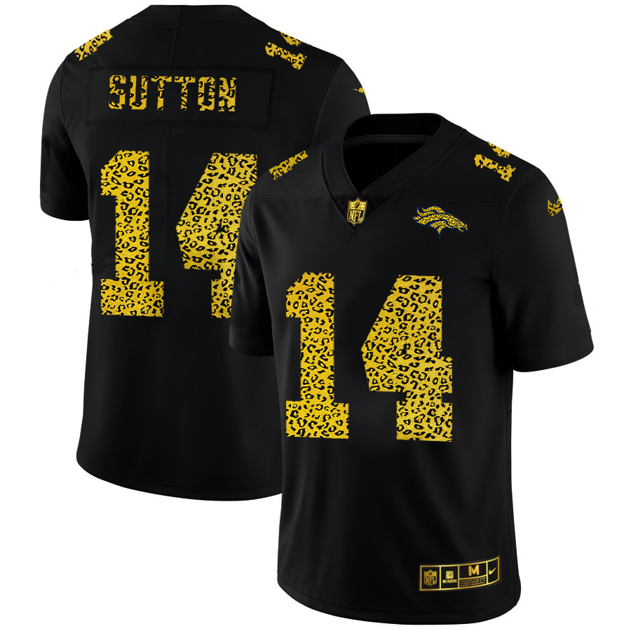Denver Broncos #14 Courtland Sutton Men's Nike Leopard Print Fashion Vapor Limited NFL Jersey Black Denver Broncos #14 Courtland Sutton Men's Nike Leopard Print Fashion Vapor Limited NFL Jersey Black