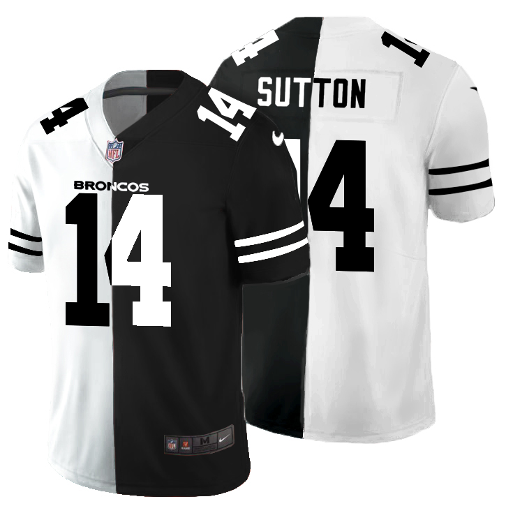Denver Broncos #14 Courtland Sutton Men's Black V White Peace Split Nike Vapor Untouchable Limited NFL Jersey Denver Broncos #14 Courtland Sutton Men's Black V White Peace Split Nike Vapor Untouchable Limited NFL Jersey