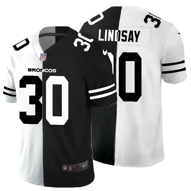 Denver Broncos #30 Phillip Lindsay Men's Black V White Peace Split Nike Vapor Untouchable Limited NFL Jersey Denver Broncos #30 Phillip Lindsay Men's Black V White Peace Split Nike Vapor Untouchable Limited NFL Jersey