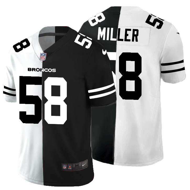 Denver Broncos #58 Von Miller Men's Black V White Peace Split Nike Vapor Untouchable Limited NFL Jersey Denver Broncos #58 Von Miller Men's Black V White Peace Split Nike Vapor Untouchable Limited NFL Jersey