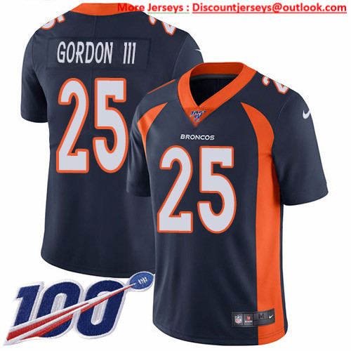 Nike Broncos #25 Melvin Gordon III Navy Blue Alternate Men's Stitched NFL 100th Season Vapor Untouchable Limited Jersey Nike Broncos #25 Melvin Gordon III Navy Blue Alternate Men's Stitched NFL 100th Season Vapor Untouchable Limited Jersey