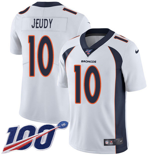 Nike Broncos #10 Jerry Jeudy White Men's Stitched NFL 100th Season Vapor Untouchable Limited Jersey Nike Broncos #10 Jerry Jeudy White Men's Stitched NFL 100th Season Vapor Untouchable Limited Jersey