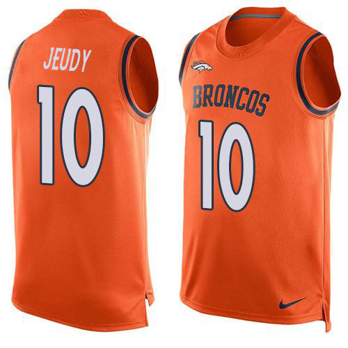 Nike Broncos #10 Jerry Jeudy Orange Team Color Men's Stitched NFL Limited Tank Top Jersey Nike Broncos #10 Jerry Jeudy Orange Team Color Men's Stitched NFL Limited Tank Top Jersey