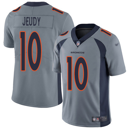 Nike Broncos #10 Jerry Jeudy Gray Men's Stitched NFL Limited Inverted Legend Jersey Nike Broncos #10 Jerry Jeudy Gray Men's Stitched NFL Limited Inverted Legend Jersey