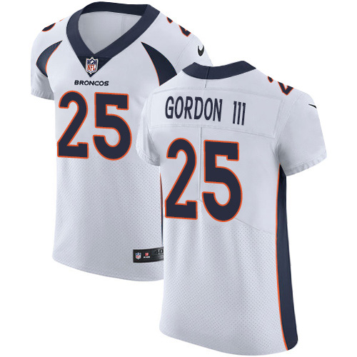 Nike Broncos #25 Melvin Gordon III White Men's Stitched NFL New Elite Jersey Nike Broncos #25 Melvin Gordon III White Men's Stitched NFL New Elite Jersey