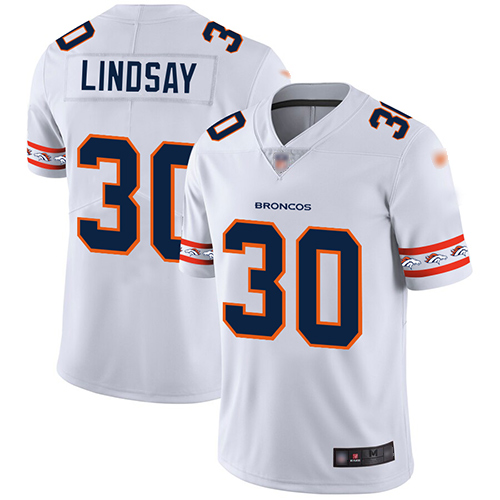 Broncos #30 Phillip Lindsay White Men's Stitched Football Limited Team Logo Fashion Jersey Broncos #30 Phillip Lindsay White Men's Stitched Football Limited Team Logo Fashion Jersey