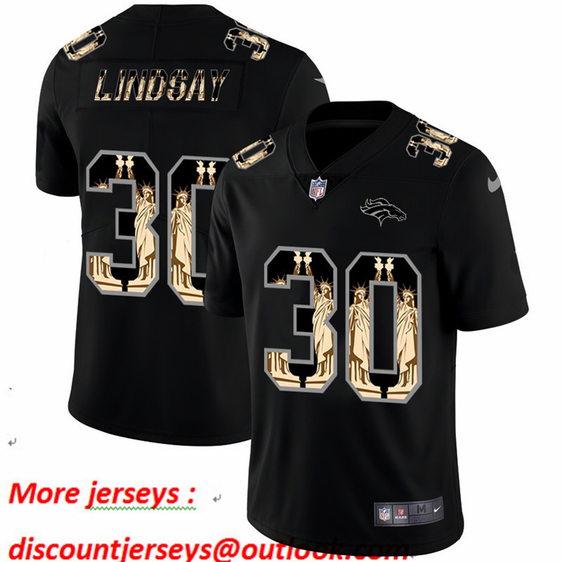 Nike Broncos 30 Phillip Lindsay Black Statue Of Liberty Limited Jersey Nike Broncos 30 Phillip Lindsay Black Statue Of Liberty Limited Jersey
