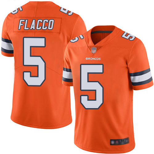 Broncos #5 Joe Flacco Orange Men's Stitched Football Limited Rush Jersey Broncos #5 Joe Flacco Orange Men's Stitched Football Limited Rush Jersey