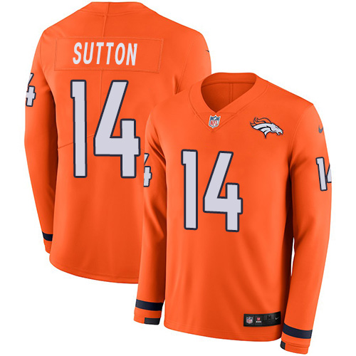 Nike Broncos #14 Courtland Sutton Orange Team Color Men's Stitched NFL Limited Therma Long Sleeve Jersey Nike Broncos #14 Courtland Sutton Orange Team Color Men's Stitched NFL Limited Therma Long Sleeve Jersey